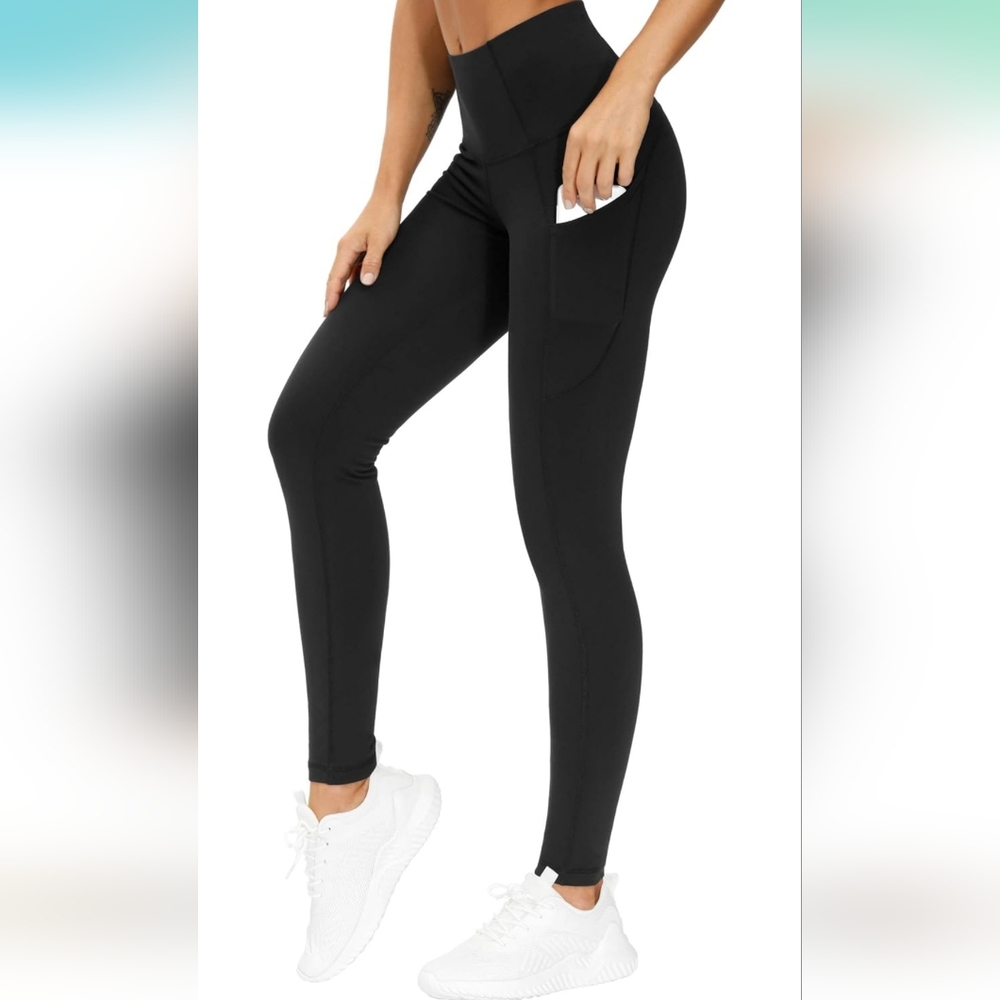 THE GYM PEOPLE Thick High Waist Yoga Pants with Pockets, Tummy CONTROL